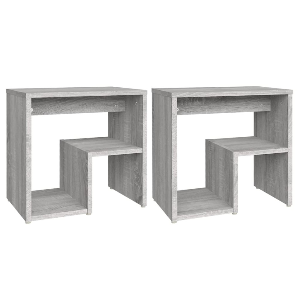 vidaXL Κομοδίνα 2 τεμ. Γκρι Sonoma 40x30x40 εκ. από Επεξεργασμένο Ξύλο