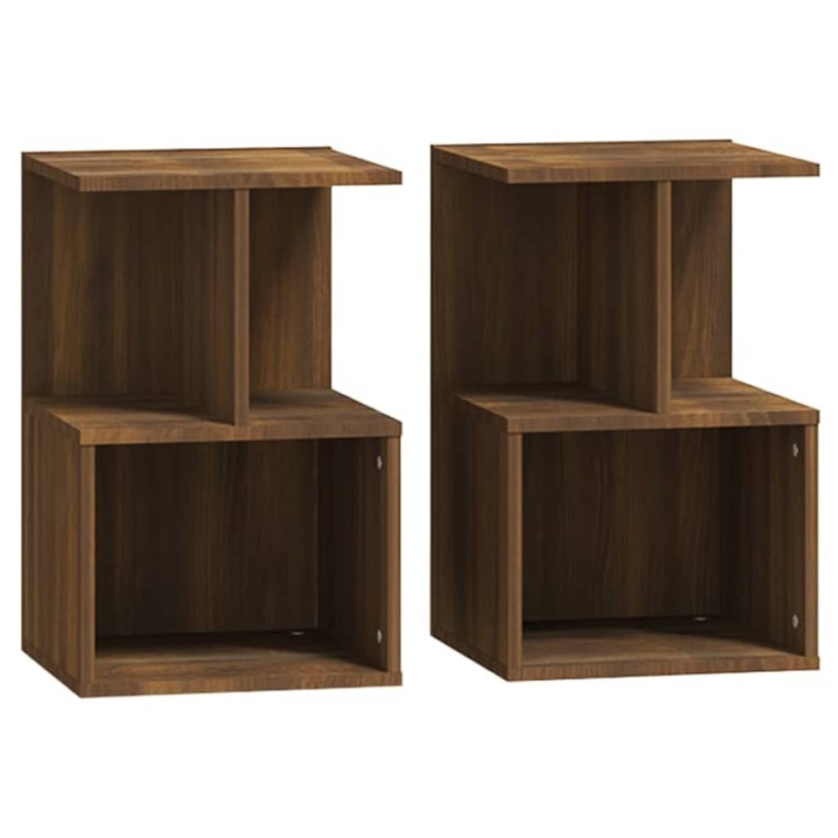 vidaXL Κομοδίνα 2 Τεμ. Καφέ Δρυς 35x35x55 εκ. από Επεξεργασμένο Ξύλο
