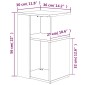 vidaXL Τραπέζι Βοηθητικό Καπνιστή Δρυς 36x30x56 εκ. Επεξεργασμένο Ξύλο