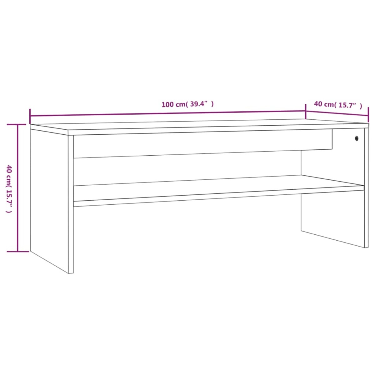 vidaXL Τραπεζάκι Σαλονιού Καπνιστή Δρυς 100x40x40 εκ. Επεξεργ. Ξύλο
