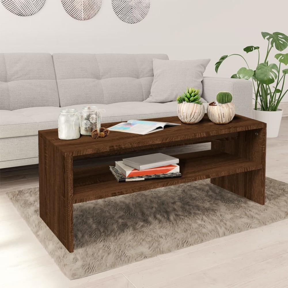 vidaXL Τραπεζάκι Σαλονιού Καφέ Δρυς 100x40x40 εκ. Επεξεργασμένο Ξύλο