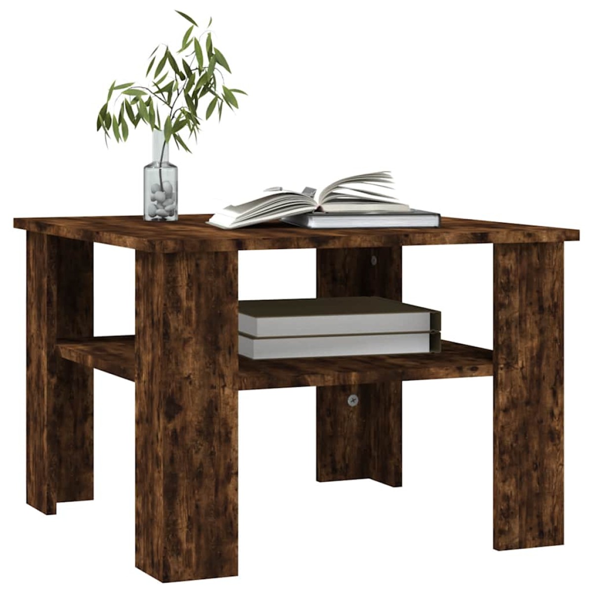 vidaXL Τραπεζάκι Σαλονιού Καπνιστή Δρυς 60x60x42 εκ. Επεξεργ. Ξύλο