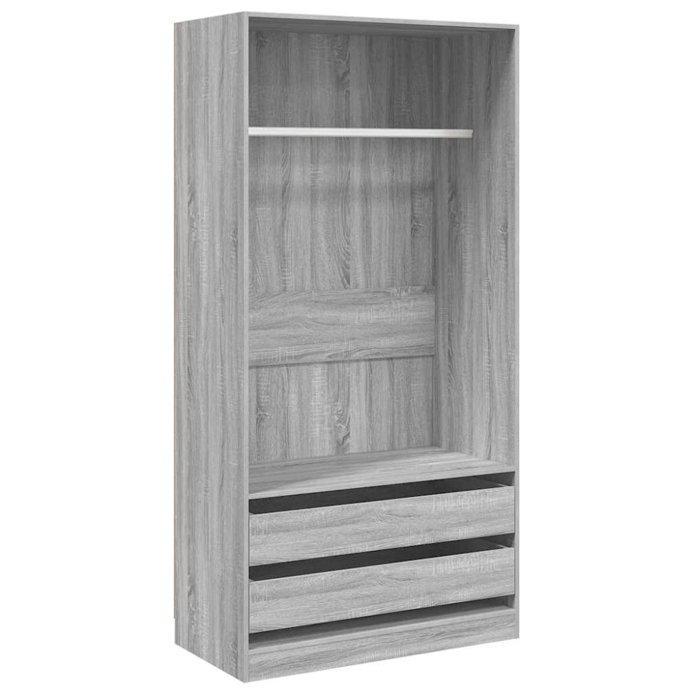 vidaXL Ντουλάπα Γκρι Sonoma 100x50x200 εκ. από Επεξεργασμένο Ξύλο