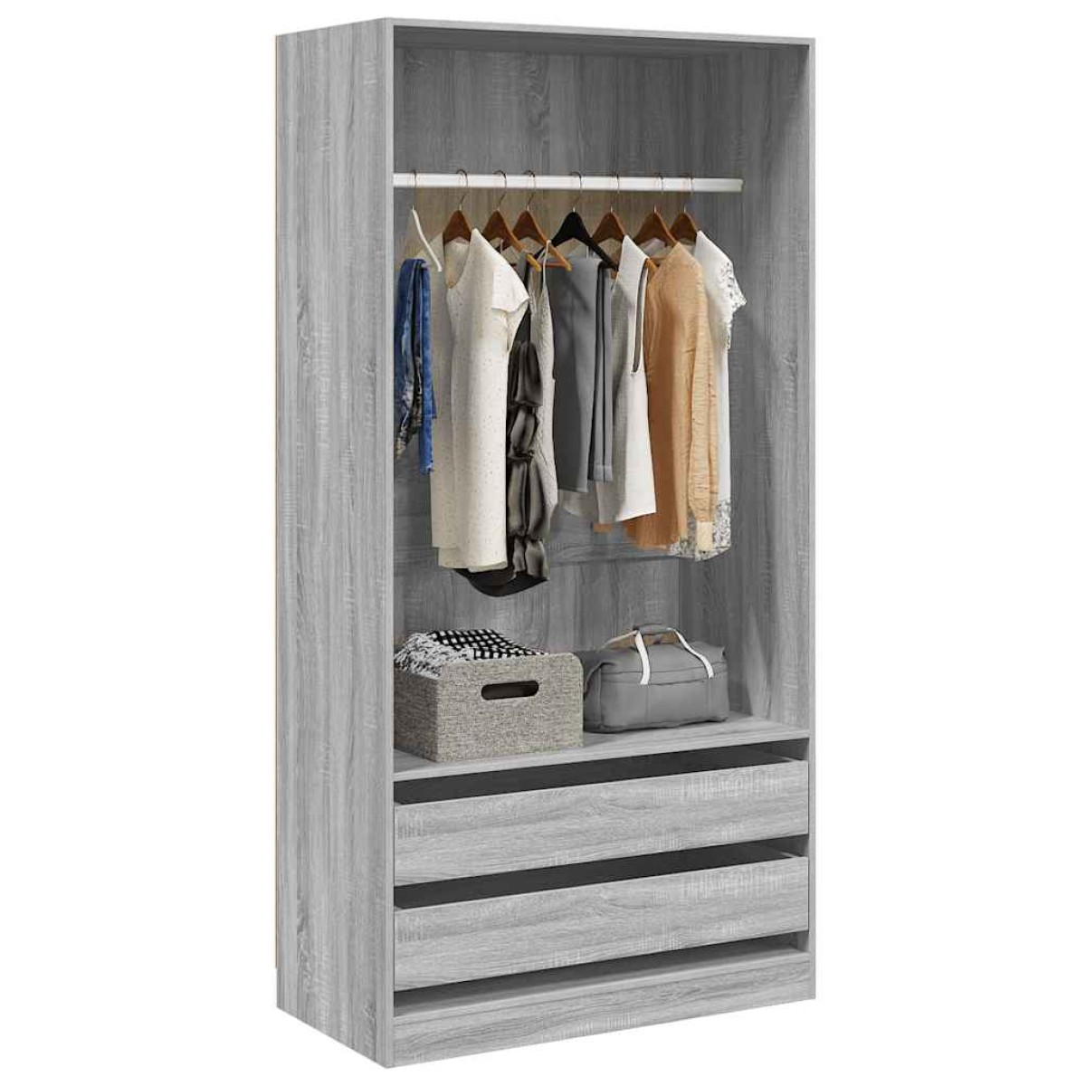 vidaXL Ντουλάπα Γκρι Sonoma 100x50x200 εκ. από Επεξεργασμένο Ξύλο