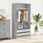 vidaXL Ντουλάπα Γκρι Sonoma 100x50x200 εκ. από Επεξεργασμένο Ξύλο
