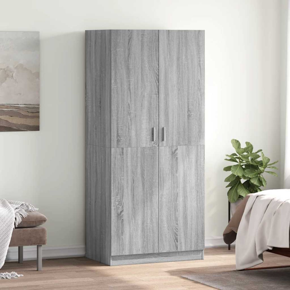 vidaXL Ντουλάπα Γκρι Sonoma 80 x 52 x 180 εκ. από Επεξεργασμένο Ξύλο
