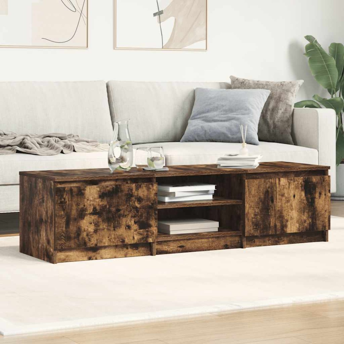 vidaXL Έπιπλο Καπνιστή βελανιδιά 140x40x35,5 εκ. από Επεξεργ. Ξύλο