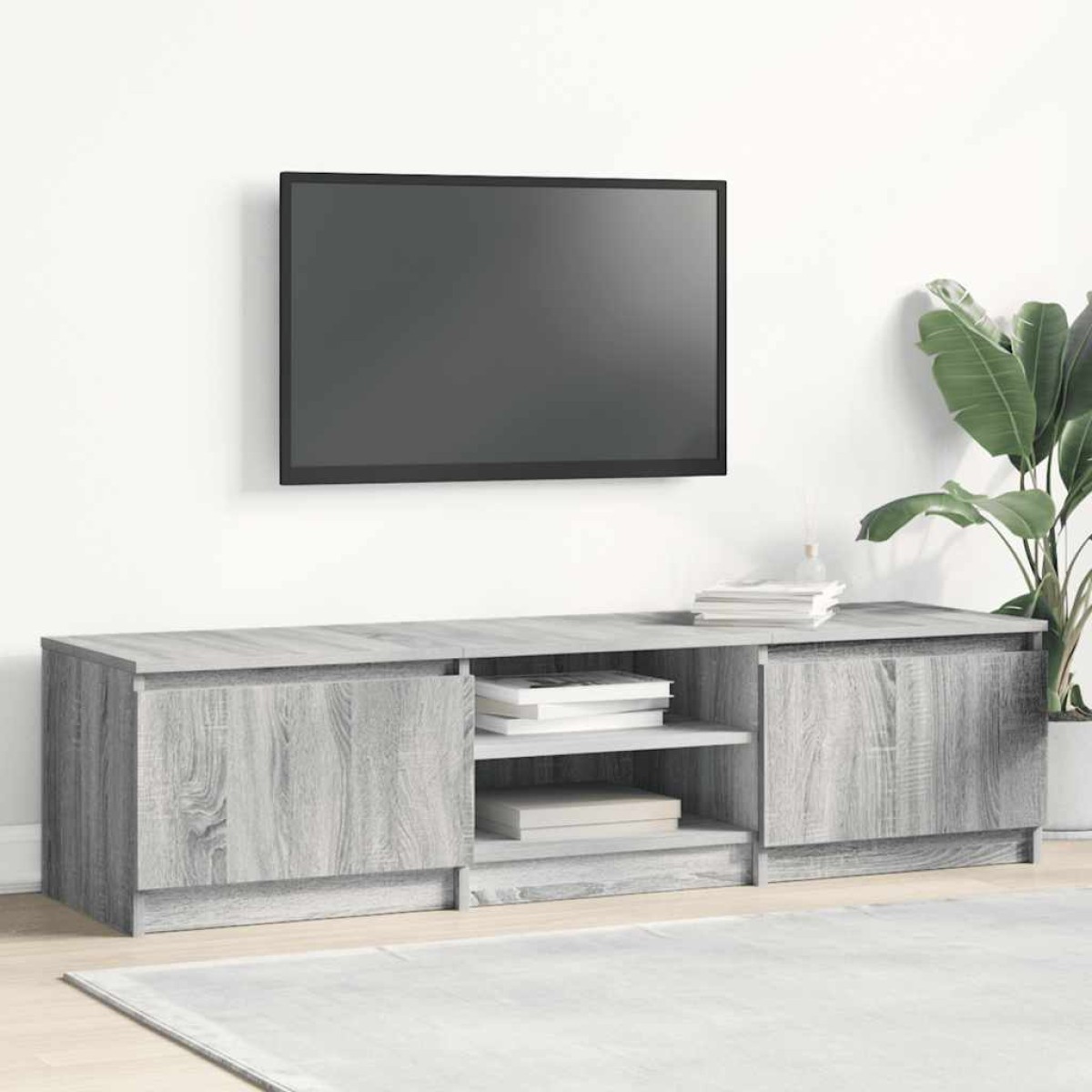 vidaXL Έπιπλο Τηλεόρασης Γκρι Sonoma 140x40x35,5 εκ. από Επεξεργ. Ξύλο