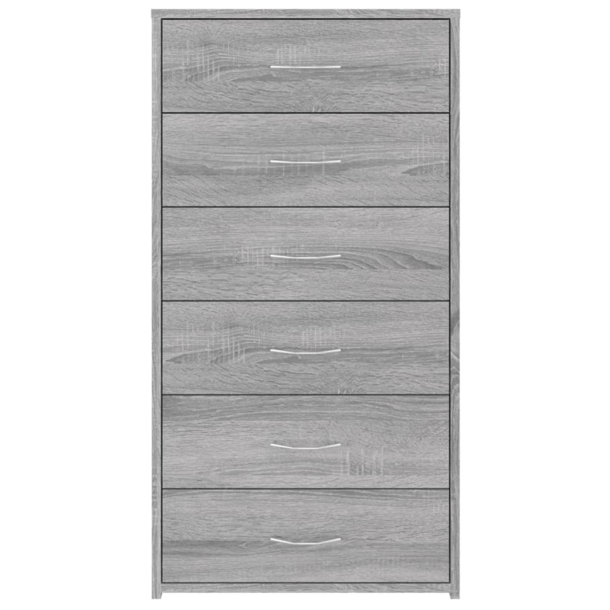 vidaXL Ντουλάπι με 6 Συρτάρια Γκρι Sonoma 50x34x96 εκ. Επεξεργ. Ξύλο