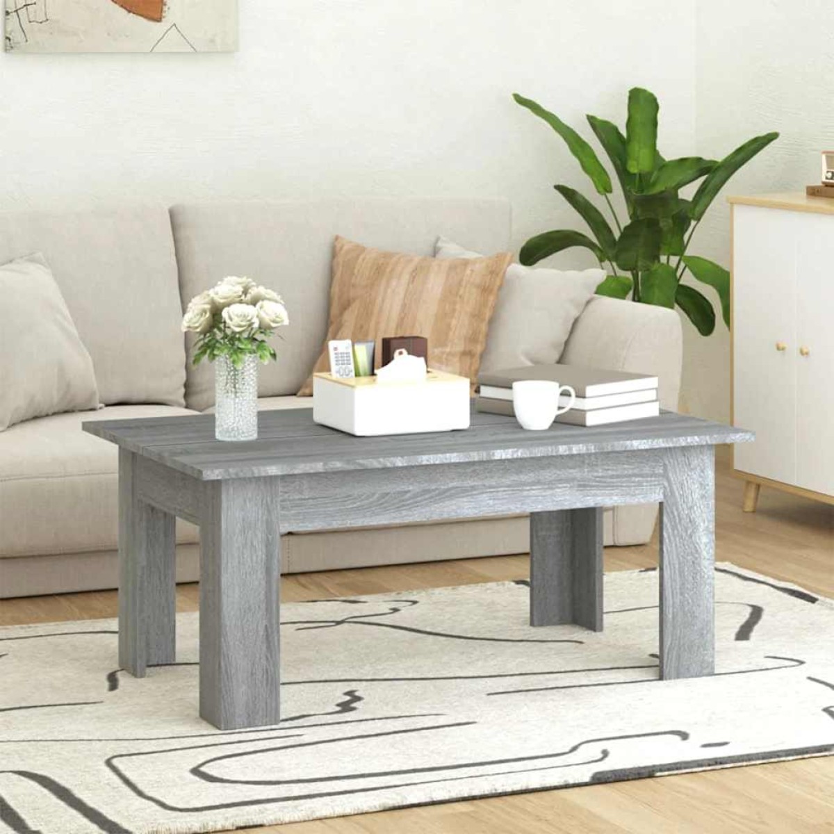vidaXL Τραπεζάκι Σαλονιού Γκρι Sonoma 100x60x42 εκ. Επεξεργασμένο Ξύλο