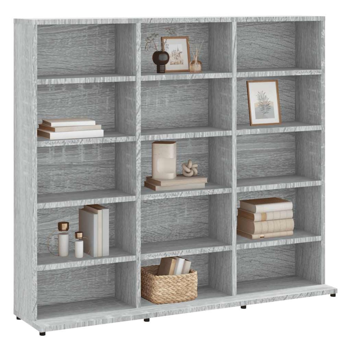 vidaXL Έπιπλο για CD Γκρι Sonoma 102x23x89,5 εκ. Επεξεργασμένο Ξύλο