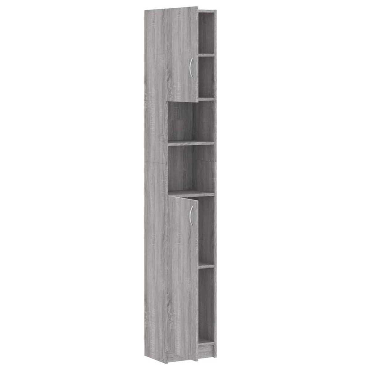 vidaXL Ντουλάπι Μπάνιου Γκρι Sonoma 32x25,5x190 εκ. Επεξεργασμένο Ξύλο