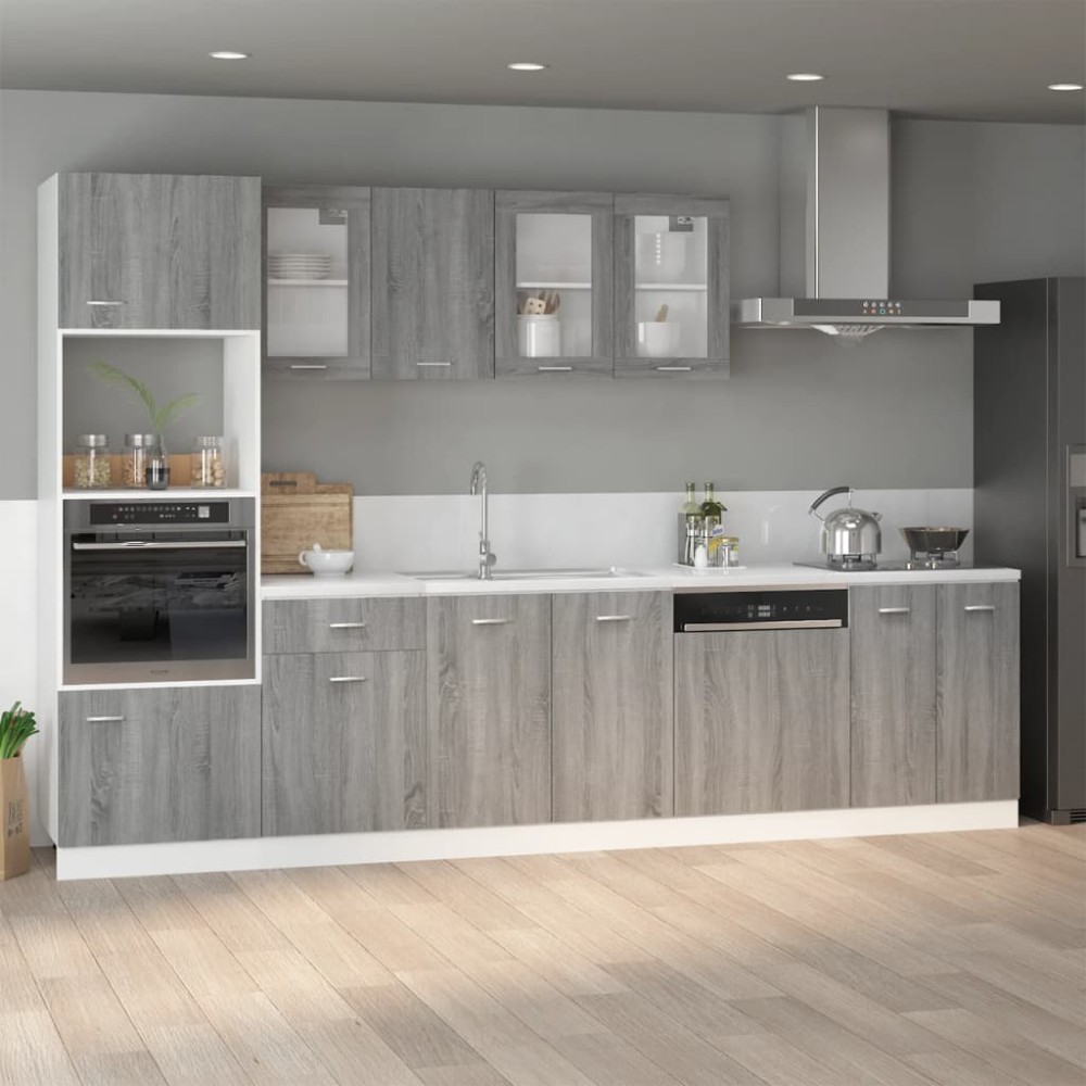 vidaXL Ντουλάπι Νιπτήρα "Lyon" Γκρι Sonoma 80x46x81,5 εκ. από Τεχνητό Ξύλο