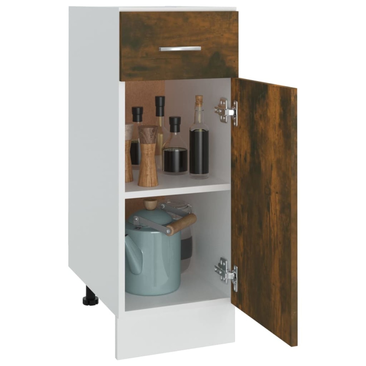 vidaXL Έπιπλο Με Συρτάρι Καπνιστή Δρυς 30x46x81,5 εκ. Επεξεργ. Ξύλο