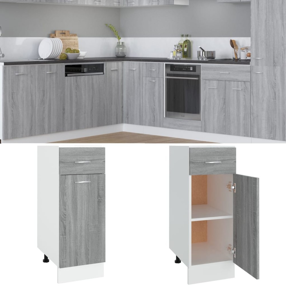 vidaXL Ντουλάπι με Συρτάρια "Lyon" Γκρι Sonoma 30x46x81,5 εκ. από Τεχνητό Ξύλο