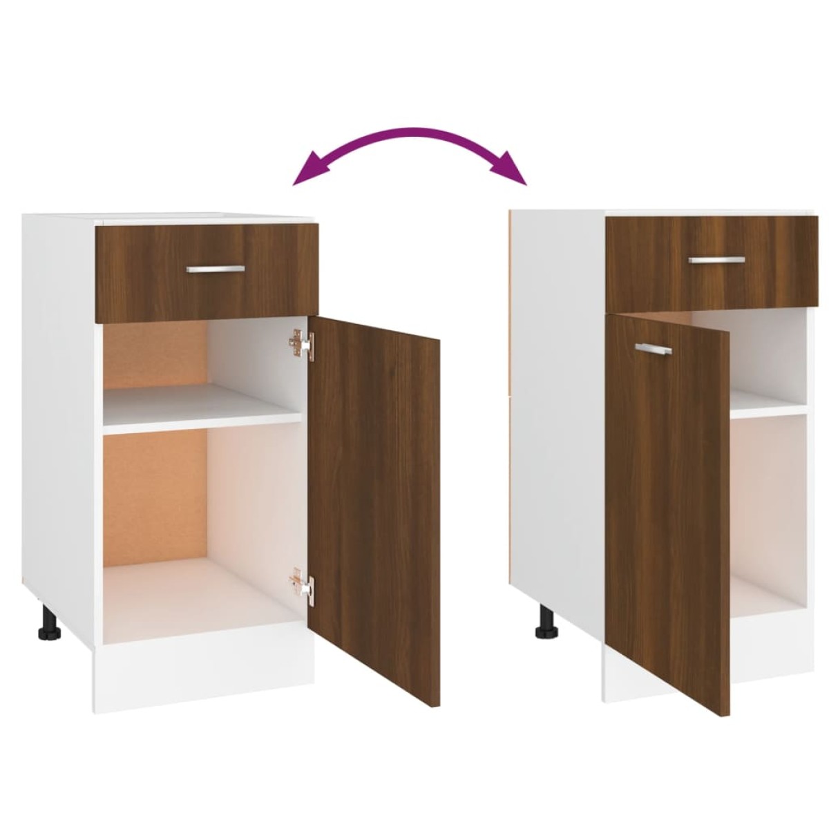 vidaXL Έπιπλο Με Συρτάρι Καφέ Δρυς 40 x 46 x 81,5 εκ. Επεξεργ. Ξύλο