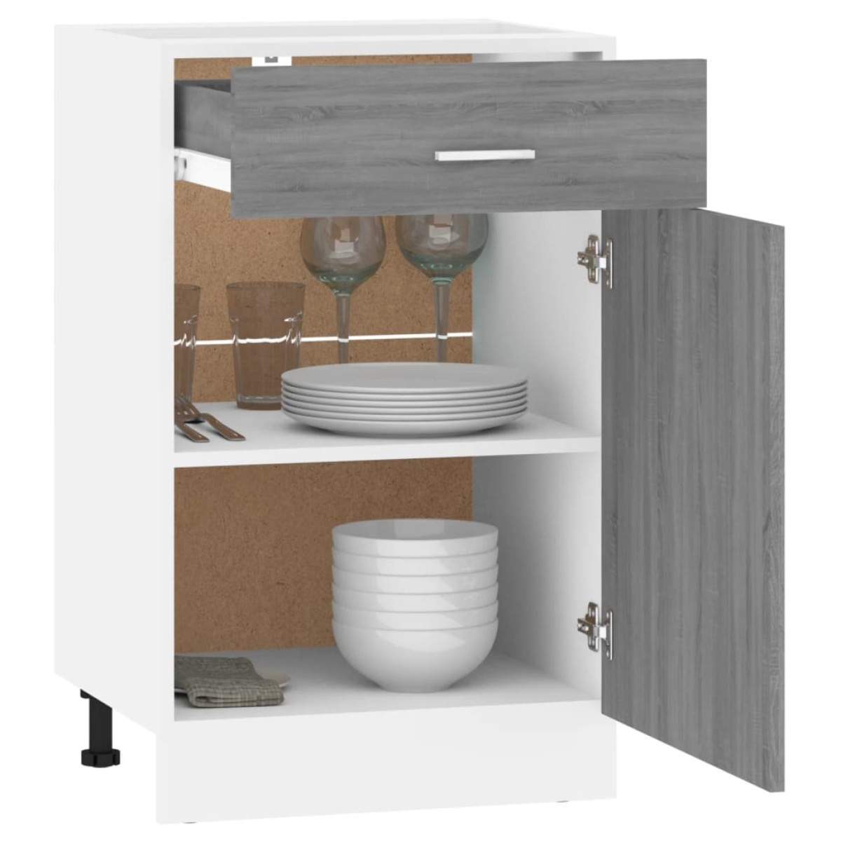 vidaXL Έπιπλο Με Συρτάρι Γκρι Sonoma 50x46x81,5 εκ. Επεξεργ. Ξύλο