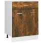 vidaXL Έπιπλο Με Συρτάρι Καπνιστή Δρυς 60x46x81,5 εκ. Επεξεργ. Ξύλο