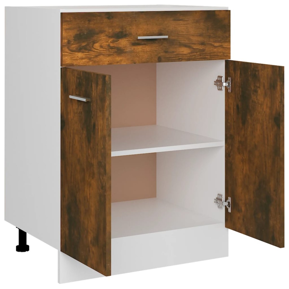 vidaXL Έπιπλο Με Συρτάρι Καπνιστή Δρυς 60x46x81,5 εκ. Επεξεργ. Ξύλο