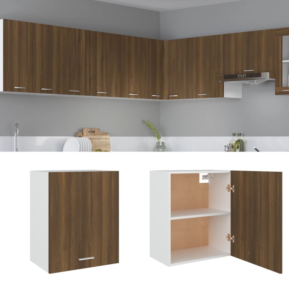 vidaXL Κρεμαστό Ντουλάπι "Lyon" Καφέ Δρυς 50x31x60 εκ. από Τεχνητό Ξύλο