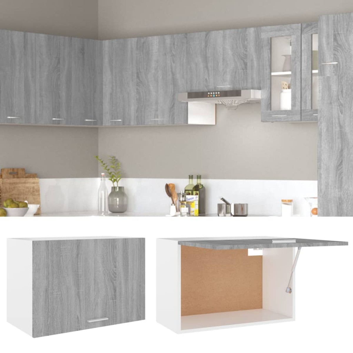 vidaXL Ντουλάπι Κρεμαστό Γκρι Sonoma 60x31x40 εκ. Επεξεργασμένο Ξύλο