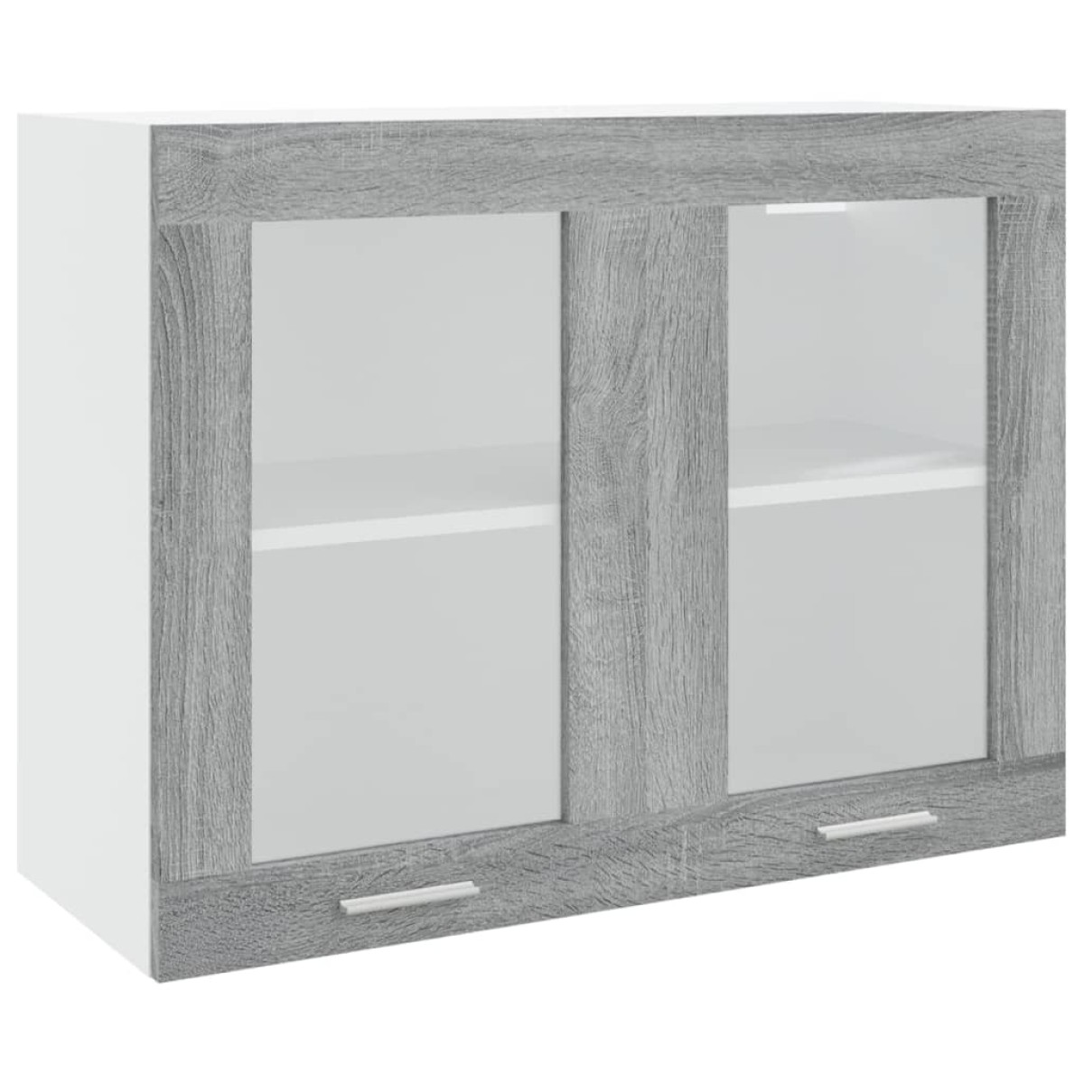 vidaXL Κρεμαστό Ντουλάπι Γυάλινο Γκρι Sonoma 80x31x60 εκ. Επεξ. Ξύλο