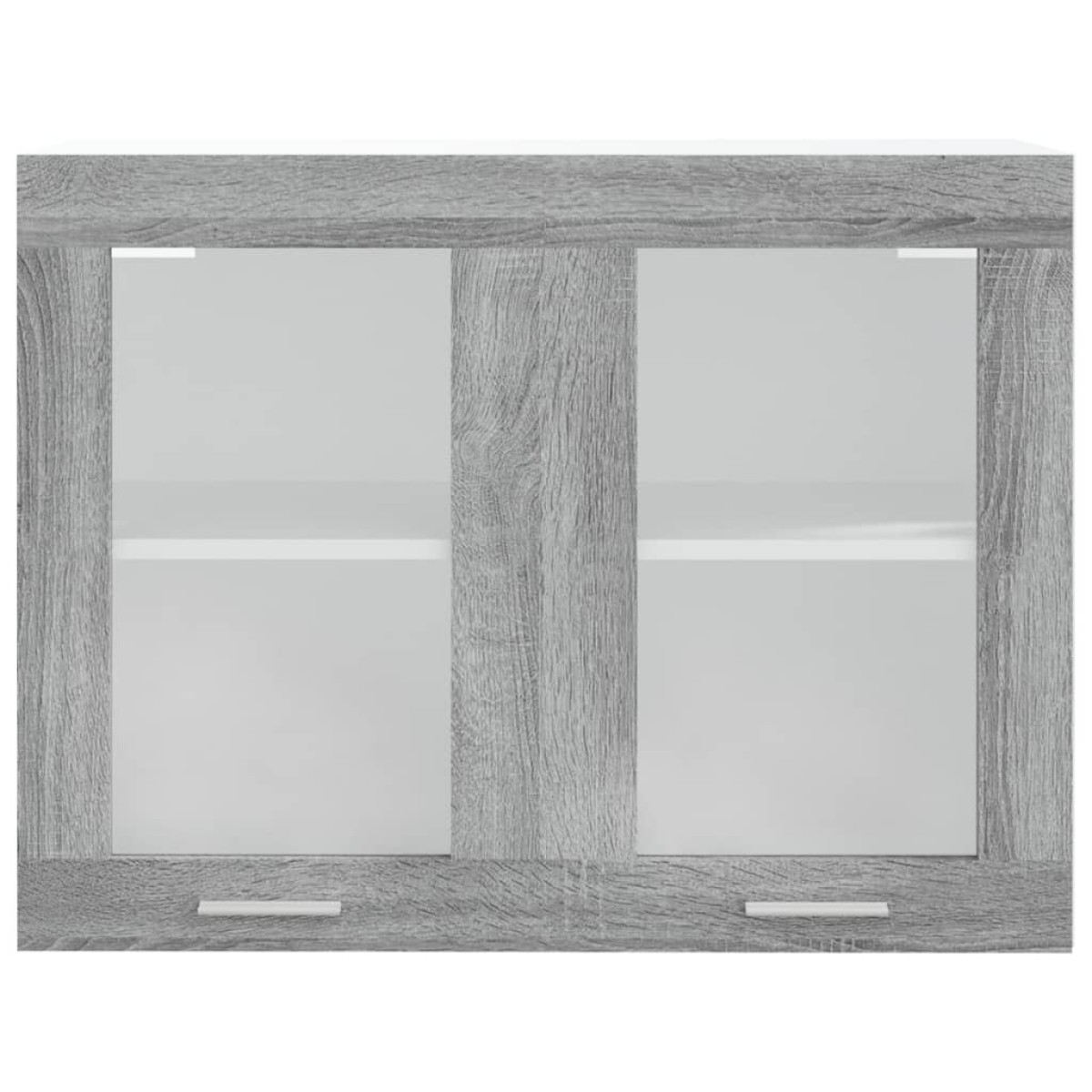 vidaXL Κρεμαστό Ντουλάπι Γυάλινο Γκρι Sonoma 80x31x60 εκ. Επεξ. Ξύλο