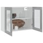 vidaXL Κρεμαστό Ντουλάπι Γυάλινο Γκρι Sonoma 80x31x60 εκ. Επεξ. Ξύλο