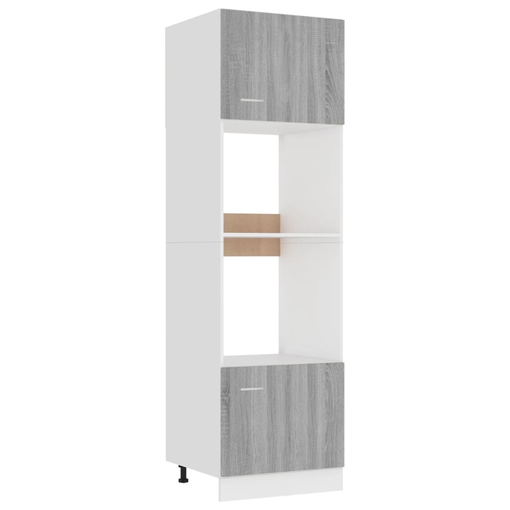 vidaXL Ντουλάπι Μικροκυμάτων "Lyon" Γκρι Sonoma 60x57x207 εκ. από Τεχνητό Ξύλο