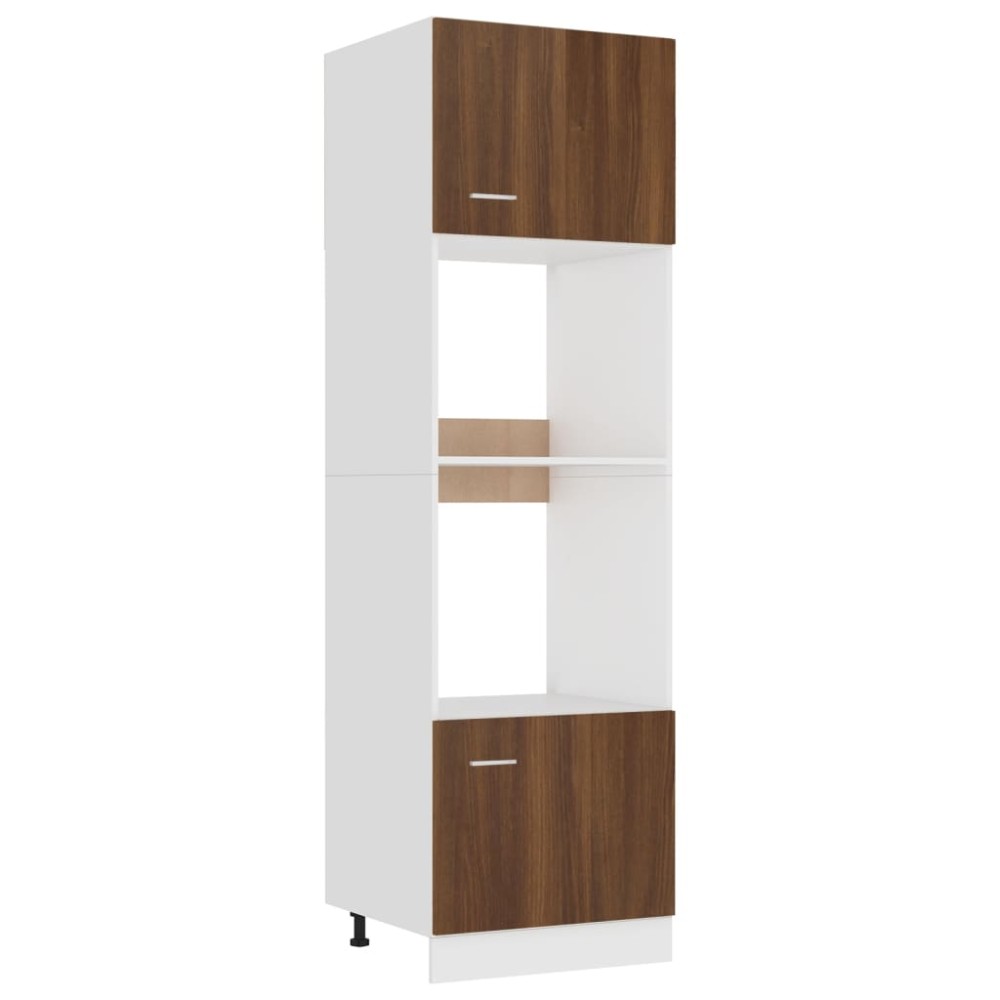 vidaXL Ντουλάπι Μικροκυμάτων "Lyon" Καφέ Δρυς 60x57x207 εκ. από Τεχνητό Ξύλο