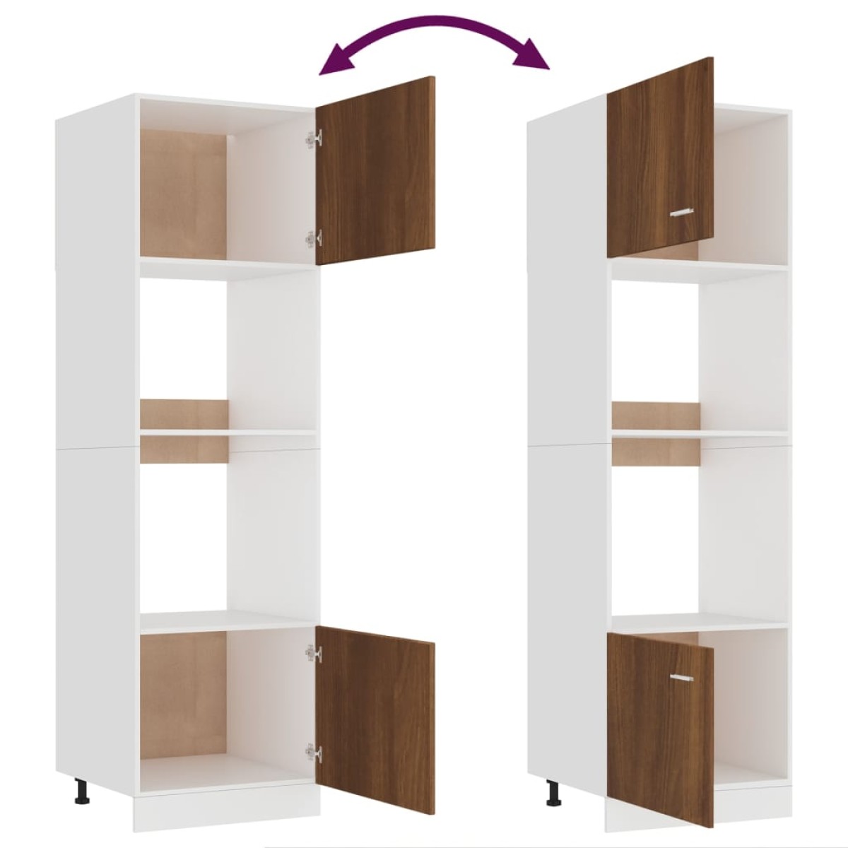 vidaXL Ντουλάπι Φ. Μικροκιμάτων Καφέ Δρυς 60x57x207εκ. Επεξ. Ξύλο