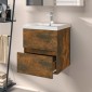 vidaXL Ντουλάπι Νιπτήρα Καπνιστή Δρυς 41 x 38,5 x 45 εκ. Επεξεργ. Ξύλο