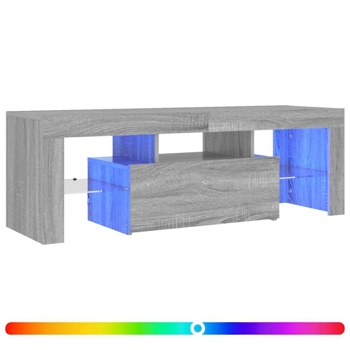 vidaXL Έπιπλο Τηλεόρασης με LED Γκρι Sonoma 120x35x40 εκ.
