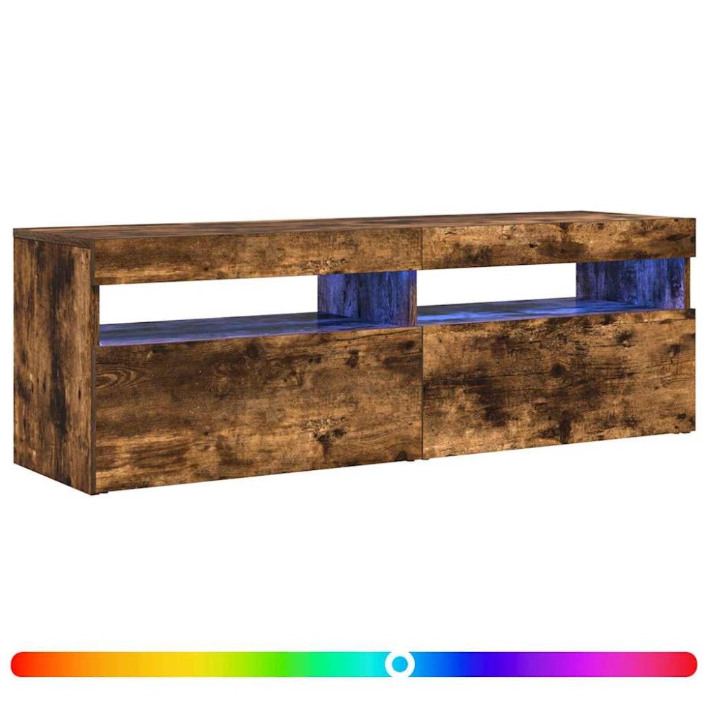 vidaXL Έπιπλο Τηλεόρασης με LED Καπνιστή Δρυς 120x35x40 εκ.