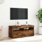 vidaXL Έπιπλο Τηλεόρασης με LED Καπνιστή Δρυς 90x35x40 εκ.