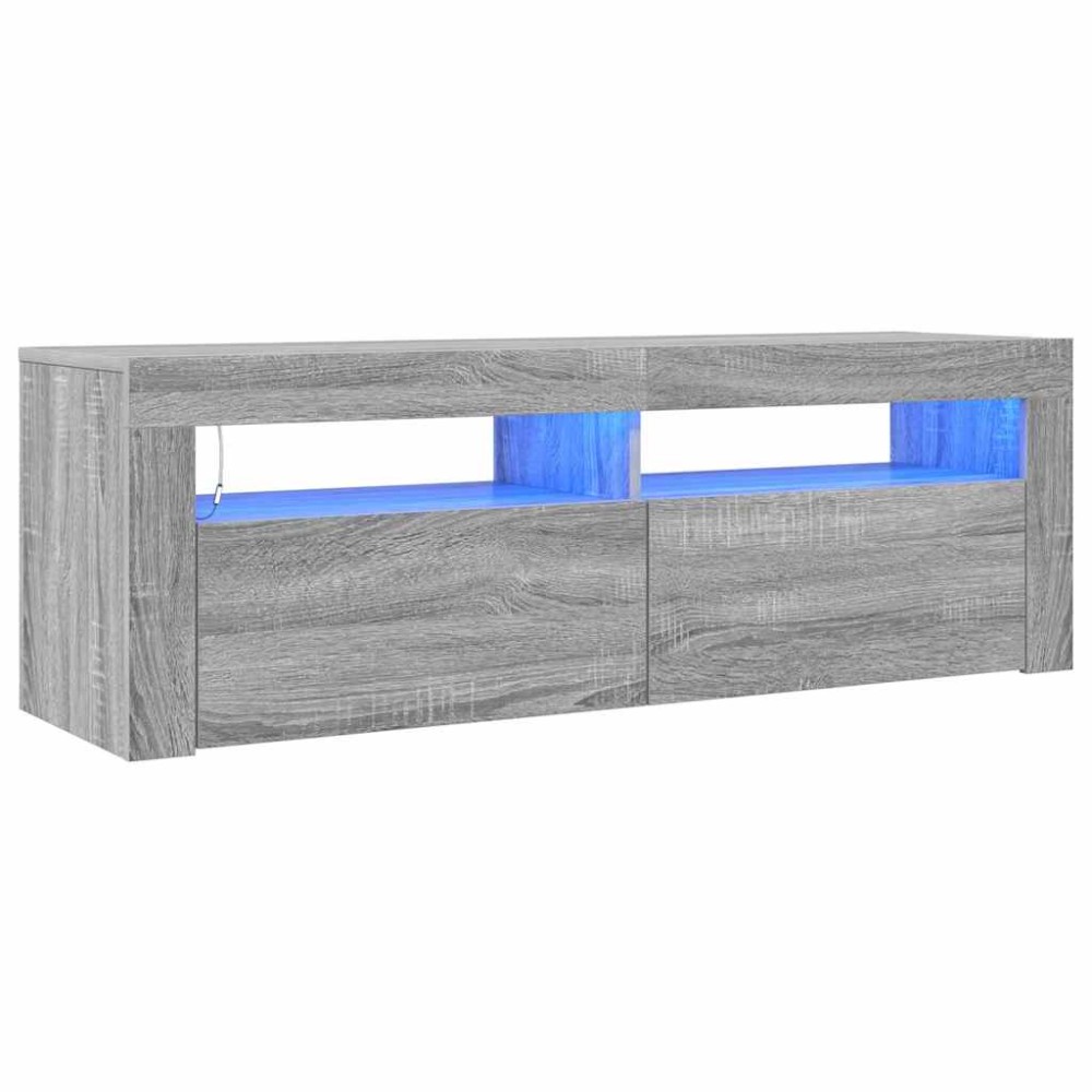 vidaXL Έπιπλο Τηλεόρασης με LED Γκρι Sonoma 120x35x40 εκ.