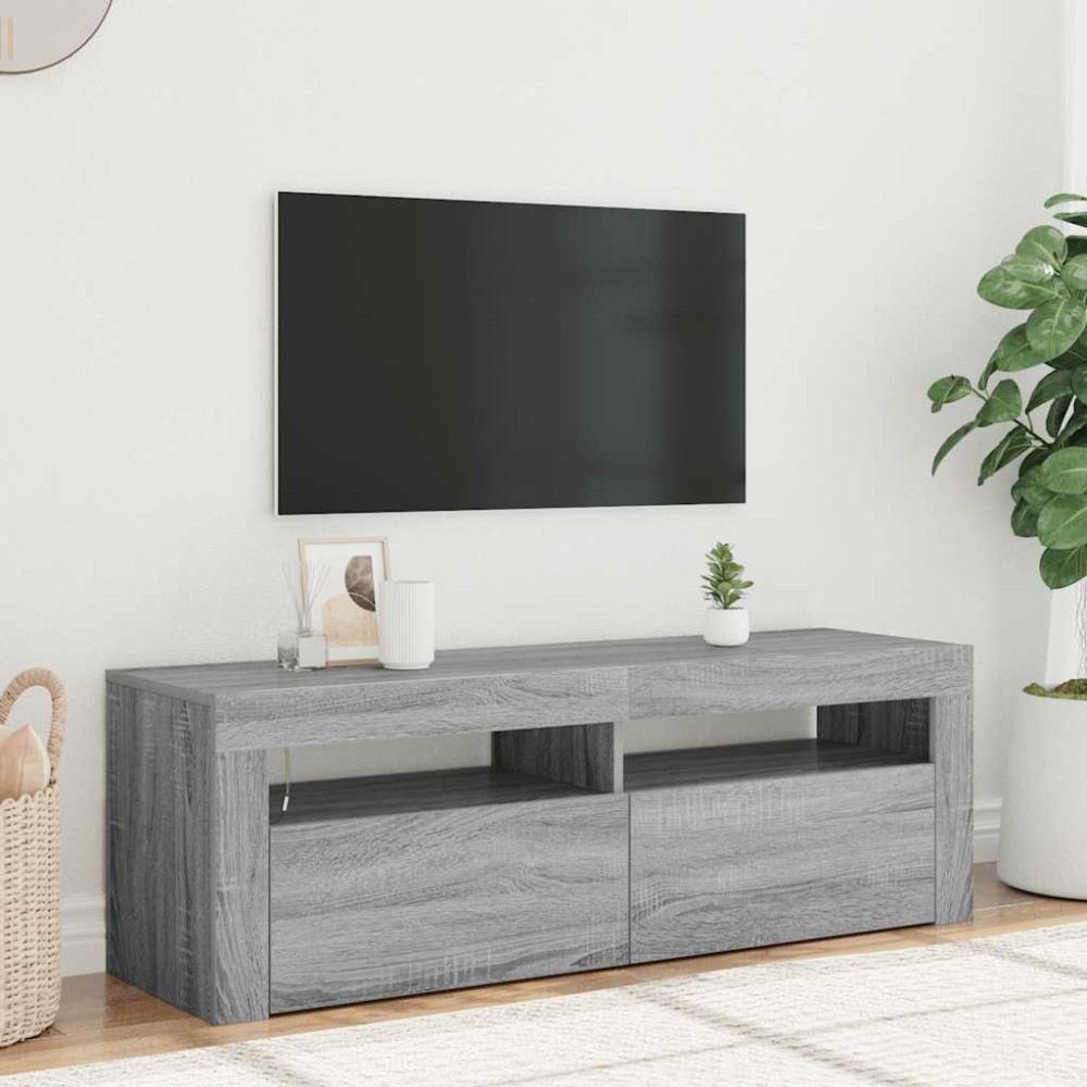 vidaXL Έπιπλο Τηλεόρασης με LED Γκρι Sonoma 120x35x40 εκ.