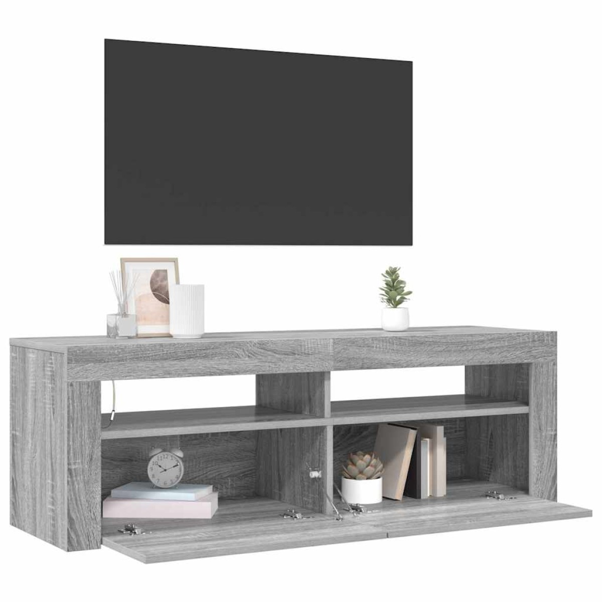 vidaXL Έπιπλο Τηλεόρασης με LED Γκρι Sonoma 120x35x40 εκ.