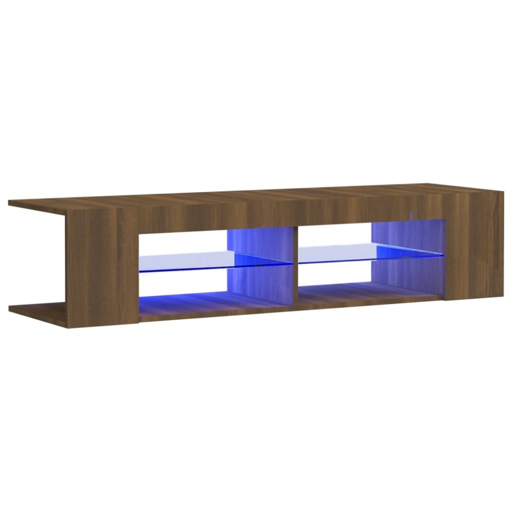 vidaXL Έπιπλο Τηλεόρασης με LED Καφέ Δρυς 135x39x30 εκ.