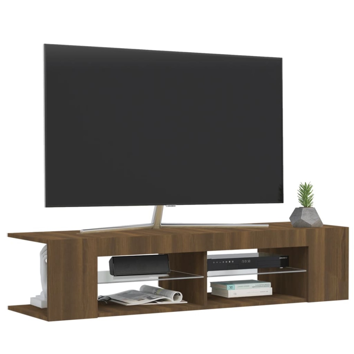 vidaXL Έπιπλο Τηλεόρασης με LED Καφέ Δρυς 135x39x30 εκ.