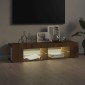 vidaXL Έπιπλο Τηλεόρασης με LED Καφέ Δρυς 135x39x30 εκ.