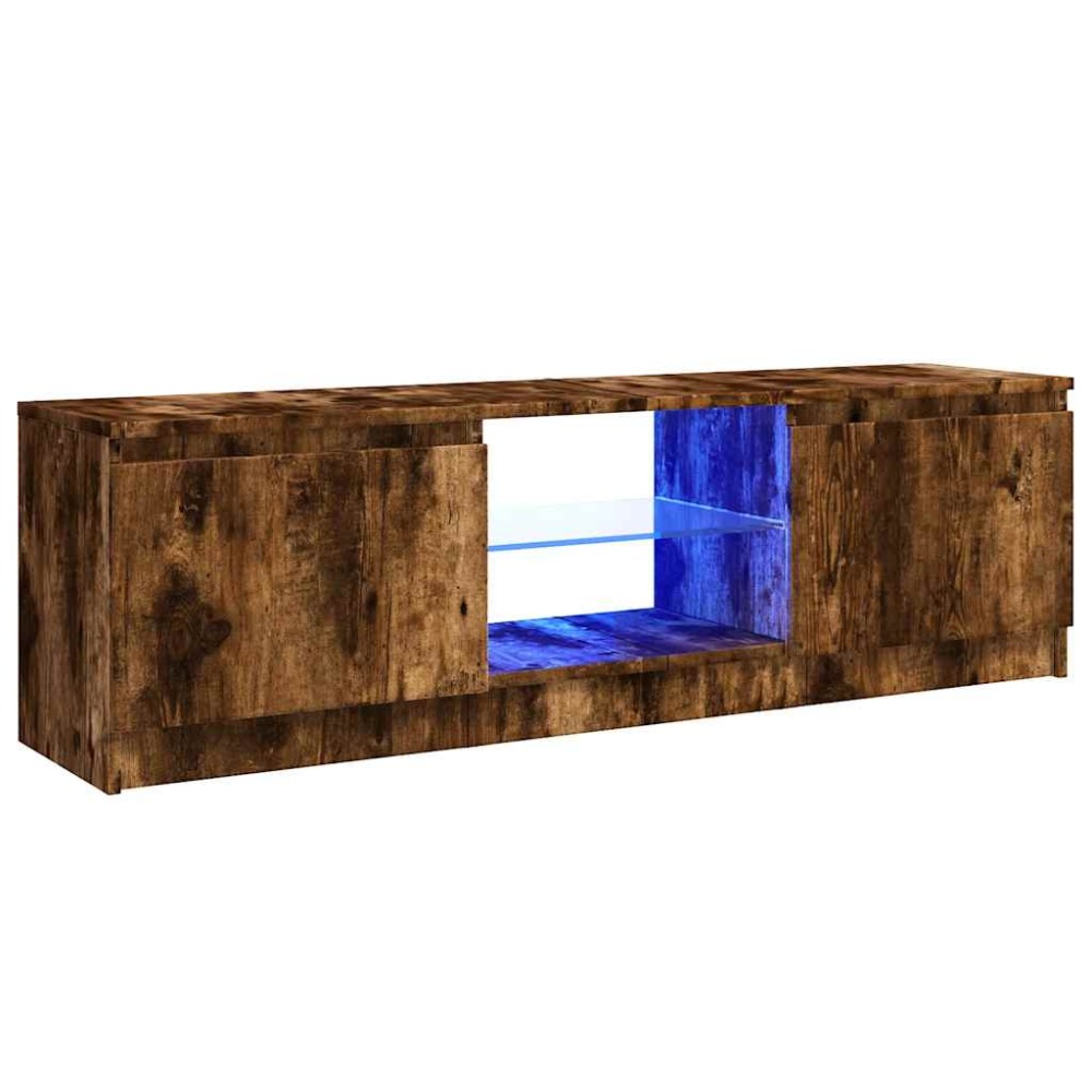 vidaXL Έπιπλο Τηλεόρασης με LED Καπνιστή Δρυς 120x30x36 εκ.