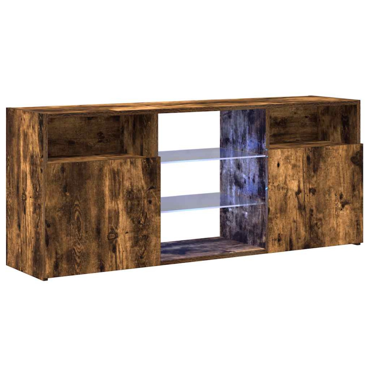 vidaXL Έπιπλο Τηλεόρασης με LED Καπνιστή Δρυς 120 x 30 x 50 εκ.