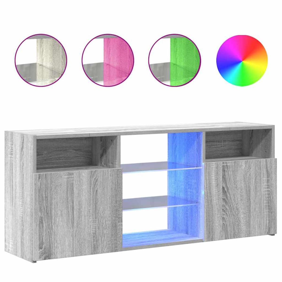 vidaXL Έπιπλο Τηλεόρασης με LED Γκρι Sonoma 120 x 30 x 50 εκ.