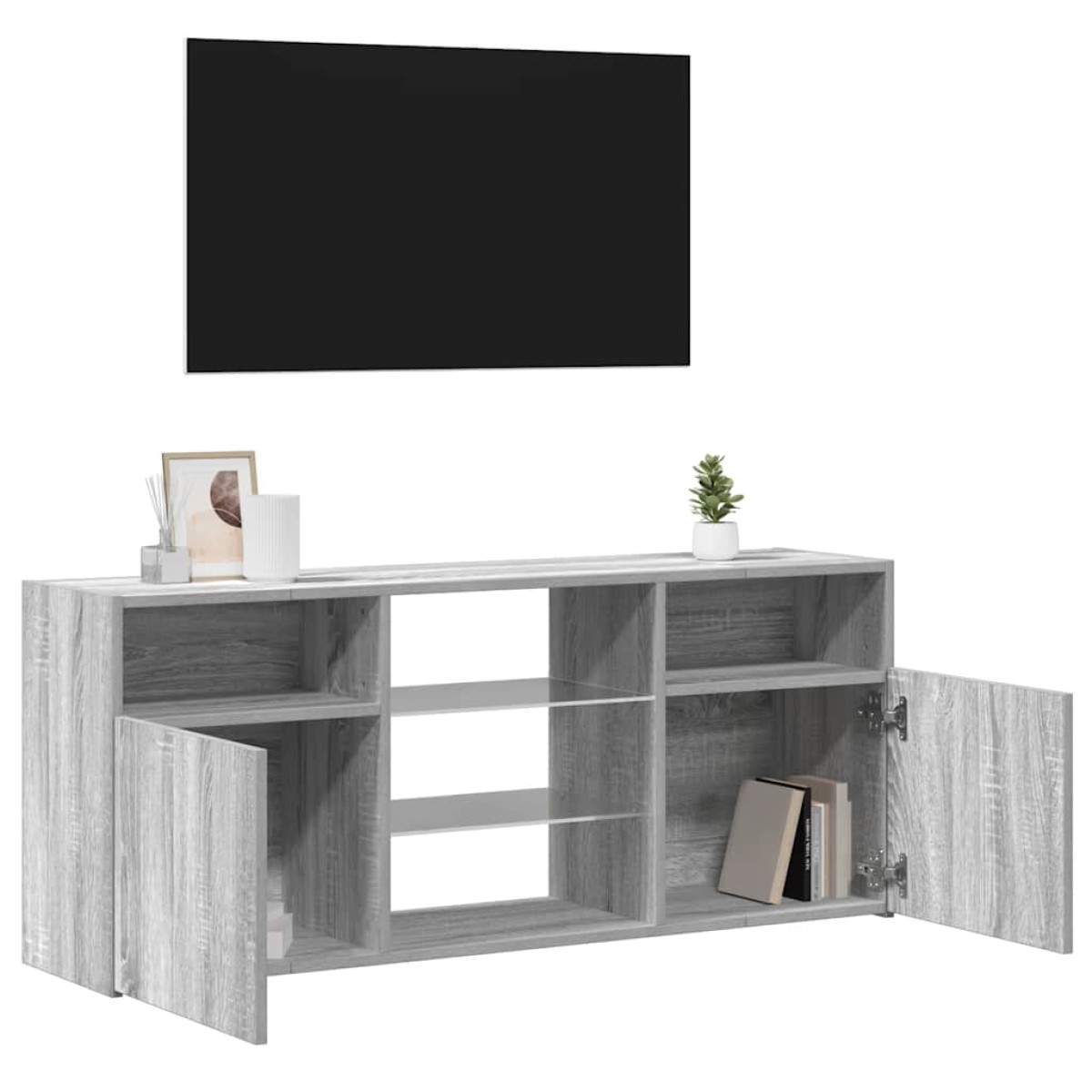 vidaXL Έπιπλο Τηλεόρασης με LED Γκρι Sonoma 120 x 30 x 50 εκ.