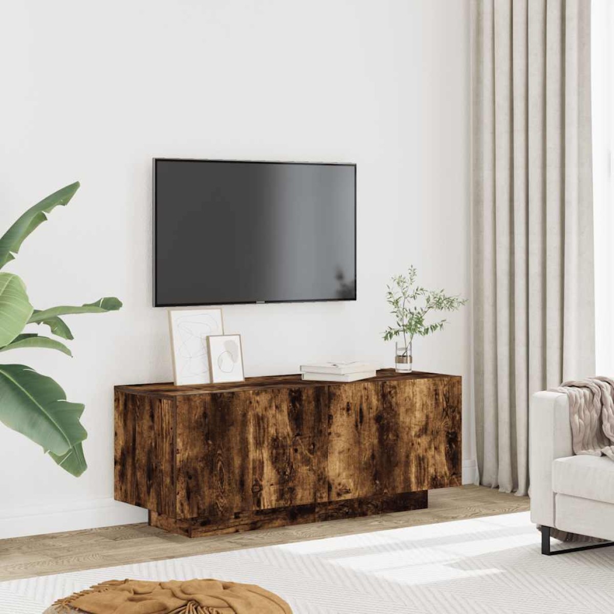 vidaXL Έπιπλο Τηλεόρασης Καπνιστή Δρυς 100x35x40 εκ. Επεξ. Ξύλο