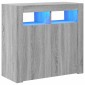 vidaXL Μπουφές με LED Γκρι Sonoma 80x35x75 εκ.
