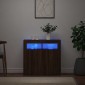 vidaXL Ντουλάπι με LED Καφέ Δρυς 80 x 35 x 75 εκ.