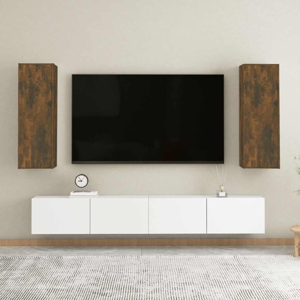 vidaXL Έπιπλα Τηλεόρασης2 τεμ. Καπν. Δρυς 30,5x30x90 εκ Επ. Ξύλο