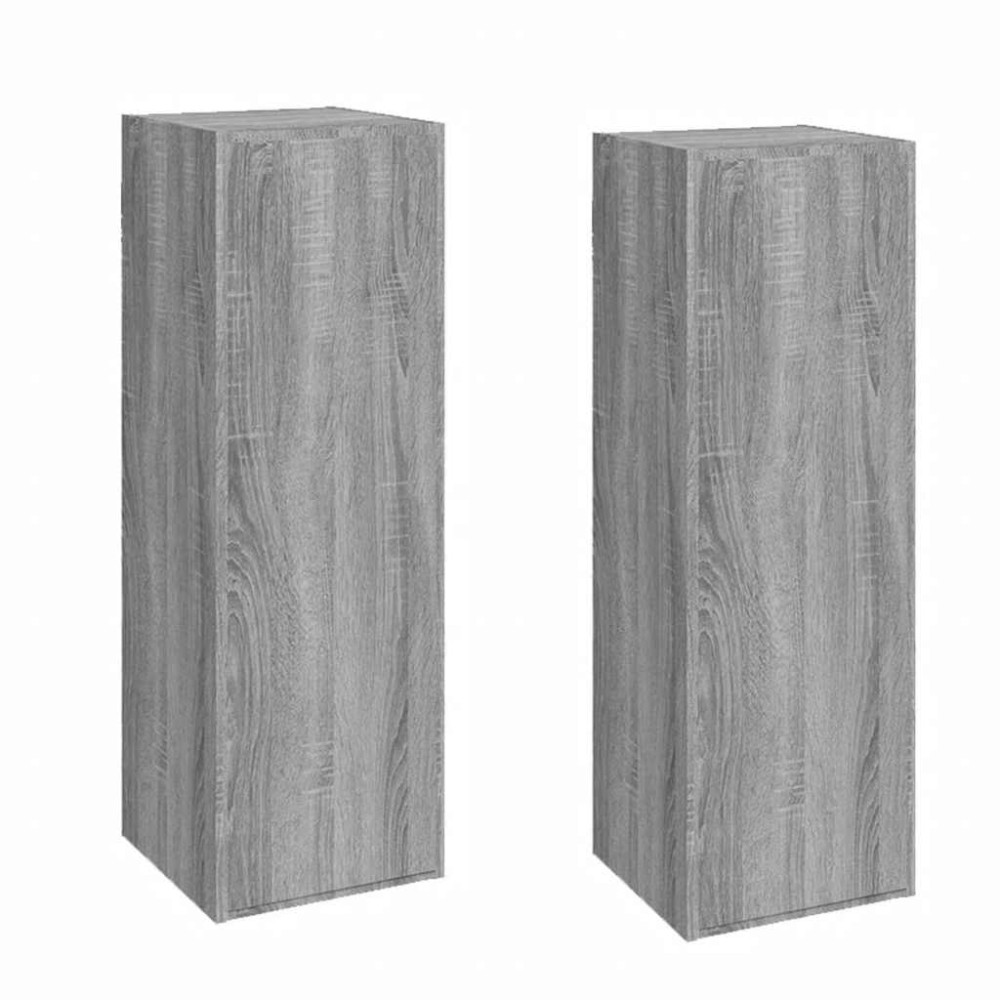 vidaXL Έπιπλα Τηλεόρασης 2 τεμ. Γκρι Sonoma30,5x30x90 εκ. Επεξ. Ξύλο